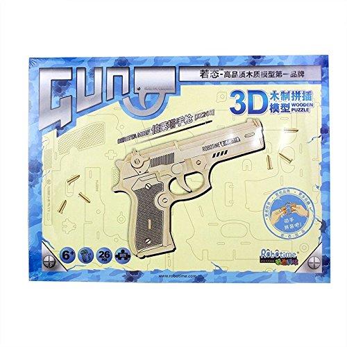 F&S 3D DIY Wooden Puzzles Bertta M92F JZ203 Gun Model Kits Diy Block Building Jigsaw Toy For Kid Christmas Gift
