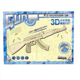 F&S 3D DIY Wooden Puzzles AK47 JZ404 Model Kits DIY Block Building Jigsaw Toy for Kid