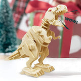 F&S Walking Trex Dinosaur 3D Wooden Craft Kit Puzzle for Kids,Sound Control Robot T-Rex Model Kits for 7 8 9 10 11 12 Year Old Boys