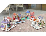 F&S Miniature Motel, Creative Wooden Model Building DIY Dollhouse Kit or Toys for Adults or Kids