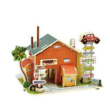 F&S Miniature Motel, Creative Wooden Model Building DIY Dollhouse Kit or Toys for Adults or Kids
