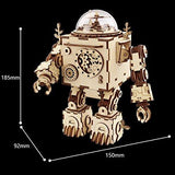 F&S 3D Puzzle Music Box Wooden Craft Kit Robot Machinarium Toy with Light Best Gifts for Women & Men