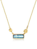 Blue Rectangle Pendant Necklace