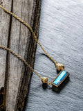 Blue Rectangle Pendant Necklace