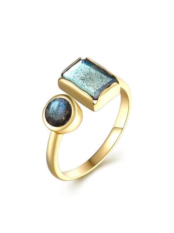 Retro Natural Labradorite Ring