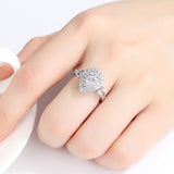 Luxury Cubic Zircon Ring Copper with White Gold Plated