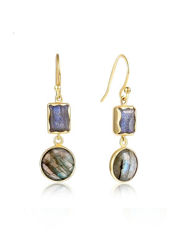 Vintage Natural Labradorite Earrings