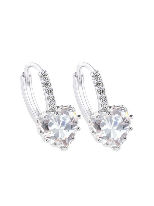 Heart-shaped Zircon Earrings