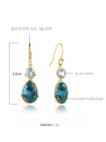 Natural Turquoise Long Earrings