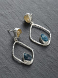 Rhombus Rough Quartz Earrings