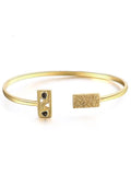 Silver&Diamond Open Bracelet