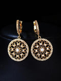 Round Hollow Diamond Earrings