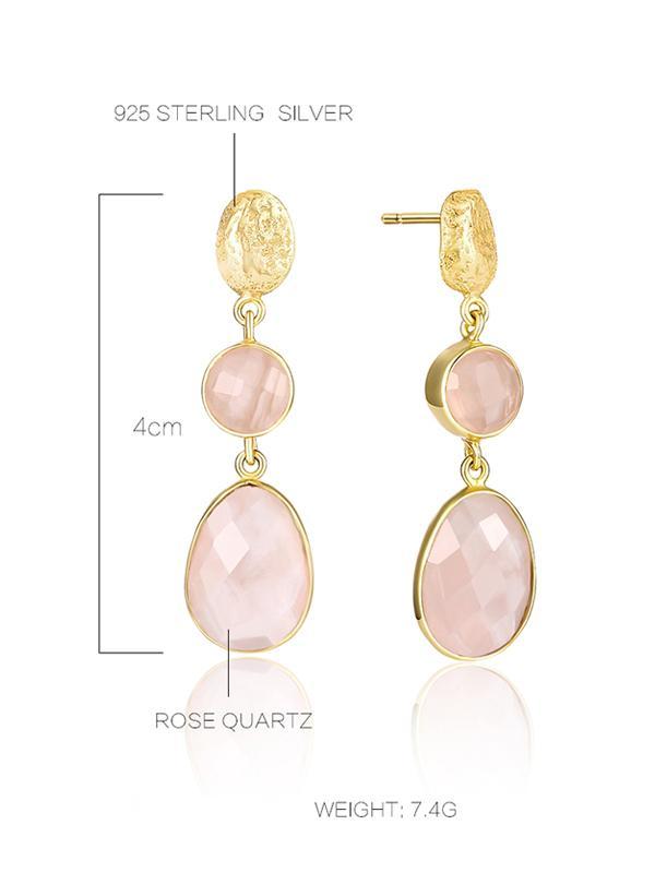 Pink Crystal Drop Earrings