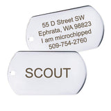 Personalized Stainless Steel Pet Id Tag