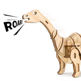 F&S 3D Wooden Dinosaur Puzzle Remote Control Toys Laser-Cut Robot Children Building Toys Cool Engineer Kit Apatosaurus