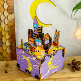 F&S Star Night Wooden 3D DIY Jigsaw Puzzle Model Toy Creative DIY Music Box Gift