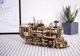 F&S 3D Assembly Wooden Puzzle Laser-Cut Locomotive Kit Mechanical Gears Toy Brain Teaser Games Best Birthday Gifts