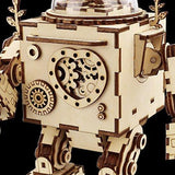 F&S 3D Puzzle Music Box Wooden Craft Kit Robot Machinarium Toy with Light Best Gifts for Women & Men