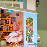 F&S DIY Miniature Dollhouse Kit - 1:24 Scale Dollhouse Room Kit with LED Light - DIY House Kit with Furniture Best Birthday for Women and Men