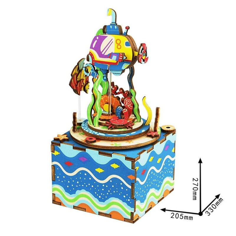 F&S DIY Music Box 3D Wooden Puzzle Under The Sea AM 406 Torna A Surriento