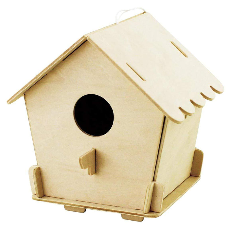 F&S Wooden Birdhouse for Outdoors Model Building Kits 3D Painting Puzzle Wood Craft Kits Best Gifts for Kids Age 3+