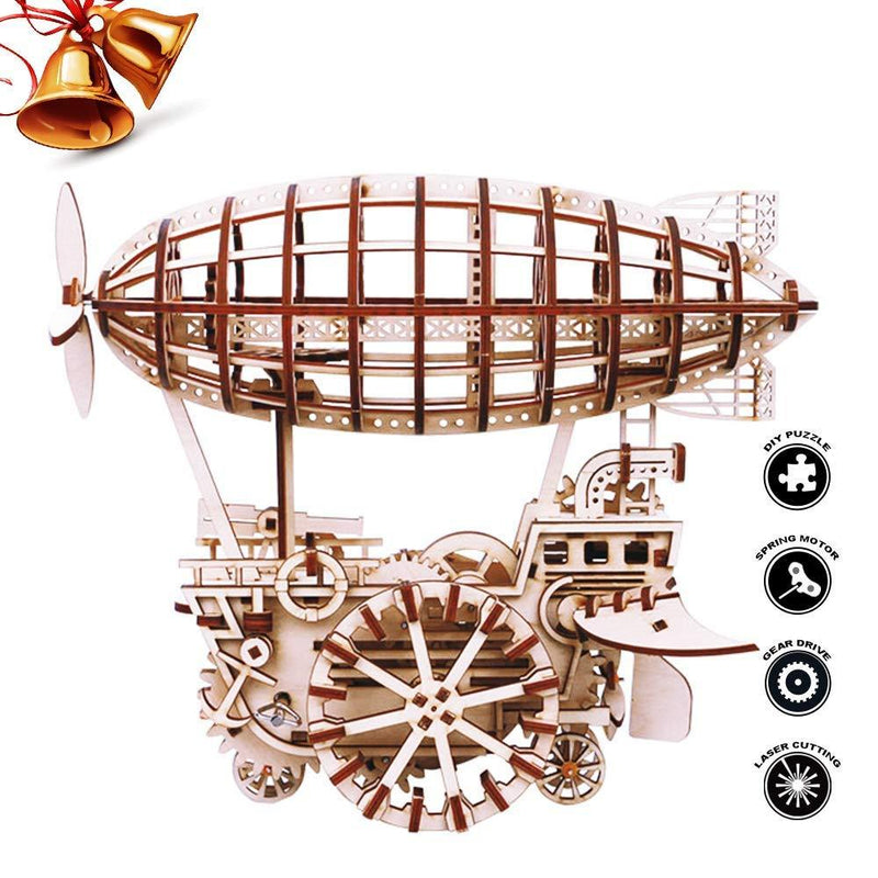 F&S 3D Puzzle Brain Teaser Games Wooden Laser-Cut Air Vehicle Kits Engineering Toys STEM Learning Kits Mechanical Gears Set