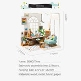 F&S Miniature Dollhouse Kit Decorations with Lights and Furnitures DIY House Craft Kits Best Birthdays Gifts for Boys and Girls (SOHO TIME)