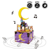 F&S Star Night Wooden 3D DIY Jigsaw Puzzle Model Toy Creative DIY Music Box Gift