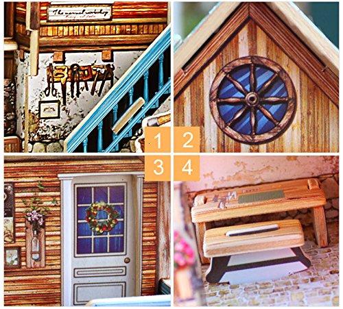 F&S Miniature Wooden Arts and Crafts Store, Creative Model Building DIY Dollhouse Kit or Toys for Adults or Kids