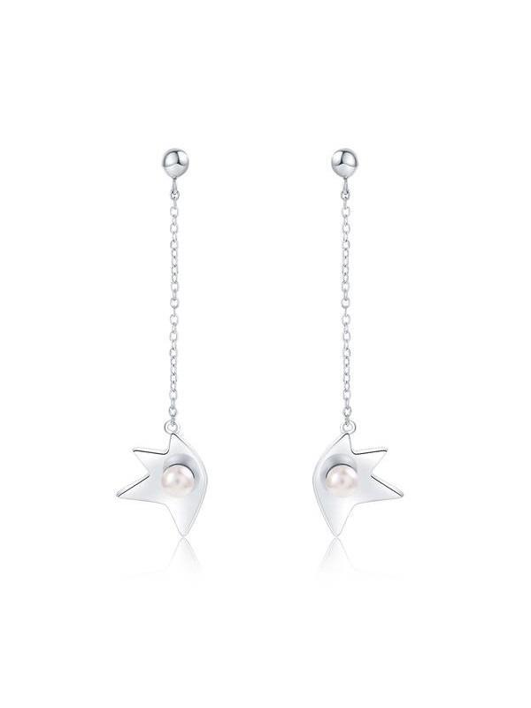 Flower Pattern Pearl Earrings