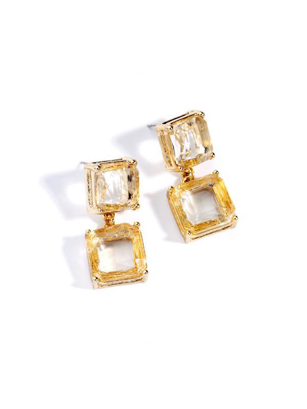 Shining Crystal Geometric Earrings