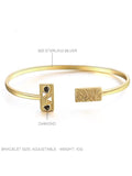 Silver&Diamond Open Bracelet