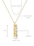 Diamond-inlaid Silver Necklace