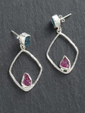 Rhombus Rough Quartz Earrings