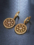 Round Hollow Diamond Earrings