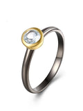 Silver Green&White Ring