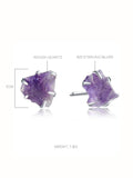 Rough Quartz Ear Stud