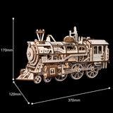 F&S 3D Assembly Wooden Puzzle Laser-Cut Locomotive Kit Mechanical Gears Toy Brain Teaser Games Best Birthday Gifts