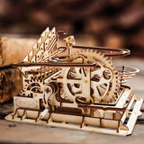 F&S 3D Wooden Laser-Cut Puzzle DIY Assembly Craft Kits Waterwheel Coaster with Steel Balls Best Birthday Gifts for Adults and Kids Age 14 +