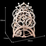 F&S 3D Assembly Puzzles Wooden Mechanical Gears Decor Laser-Cut Pendulum Clock Model Kit Best Engineering Toys for Teens