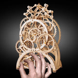 F&S 3D Assembly Puzzles Wooden Mechanical Gears Decor Laser-Cut Pendulum Clock Model Kit Best Engineering Toys for Teens