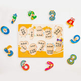 F&S Colorful Wooden Number Peg Puzzle Smooth Easy-Grab Peg Puzzle Game Valentines Day Gifts for Toddlers 1 2 3 Years