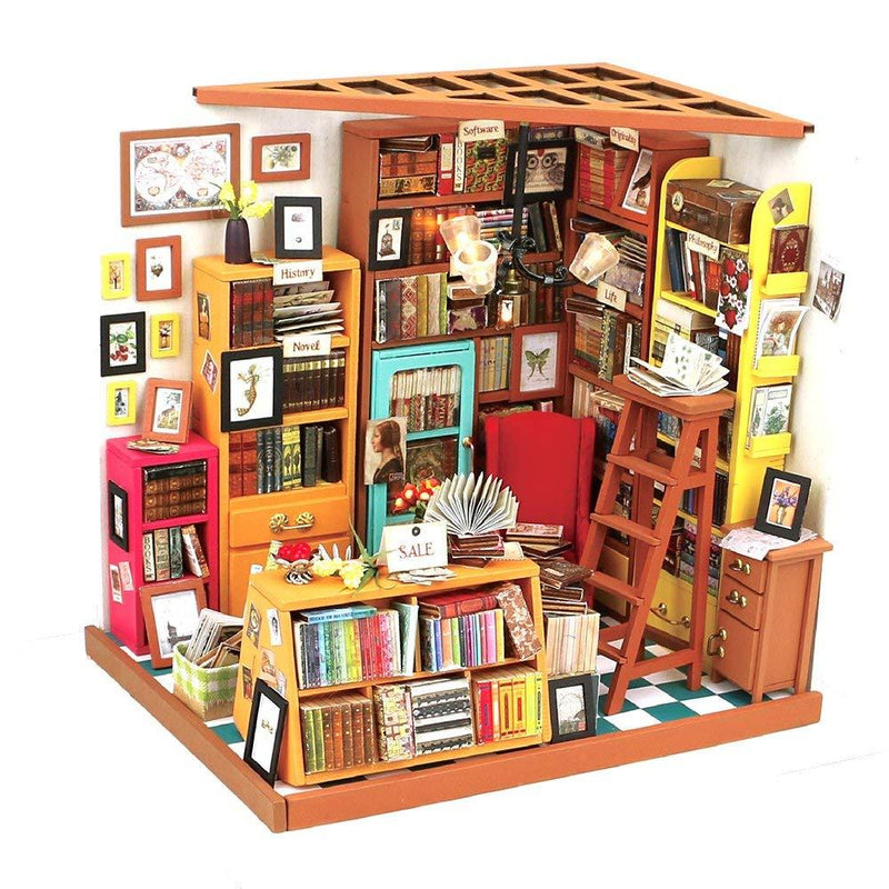 Dollhouse Miniatures DIY Furniture Kit Doll House With Furniture For Gift (Study Room)