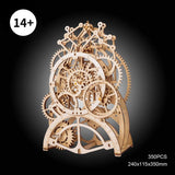 F&S 3D Assembly Puzzles Wooden Mechanical Gears Decor Laser-Cut Pendulum Clock Model Kit Best Engineering Toys for Teens
