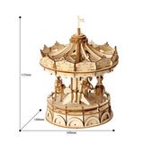 F&S DIY Wood Craft Kits Assemble Puzzle Toy Unfinished Wood Arts Projects Best Birthday Gifts Girls Women(Merry-Go-Round)