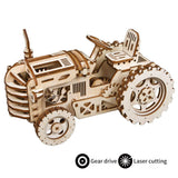 F&S Wooden Mechanical Gears Kits 3D Puzzle Brain Teaser Executive Desk Toys Best Birthday Gifts for Teens & Adults(Tractor)