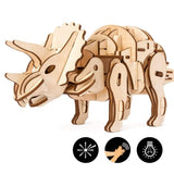 F&S Dinosaur Building Toys 3D Grown-Up Puzzles Laser-Cut Wood Craft Kits 3 Control Approaches Robot Triceratops Toys for Kids Age 7 8 9 10 11