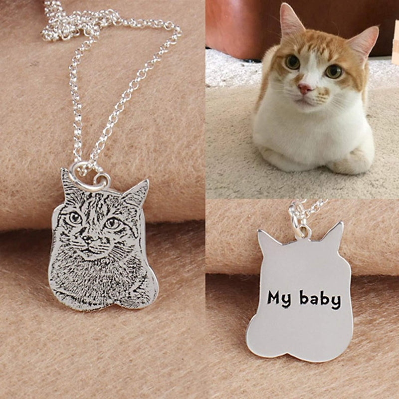 Personalized 925 Sterling Silver Photo Silhouette Necklace