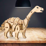 F&S 3D Wooden Dinosaur Puzzle Remote Control Toys Laser-Cut Robot Children Building Toys Cool Engineer Kit Apatosaurus