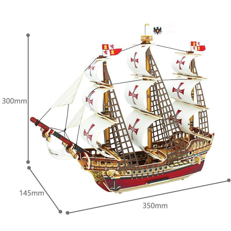F&S 3D Puzzle Woodcraft DIY Model Ship Santa Maria Wooden Craft Kit Best Birthday Gifts for Boyfriend and Girlfriend